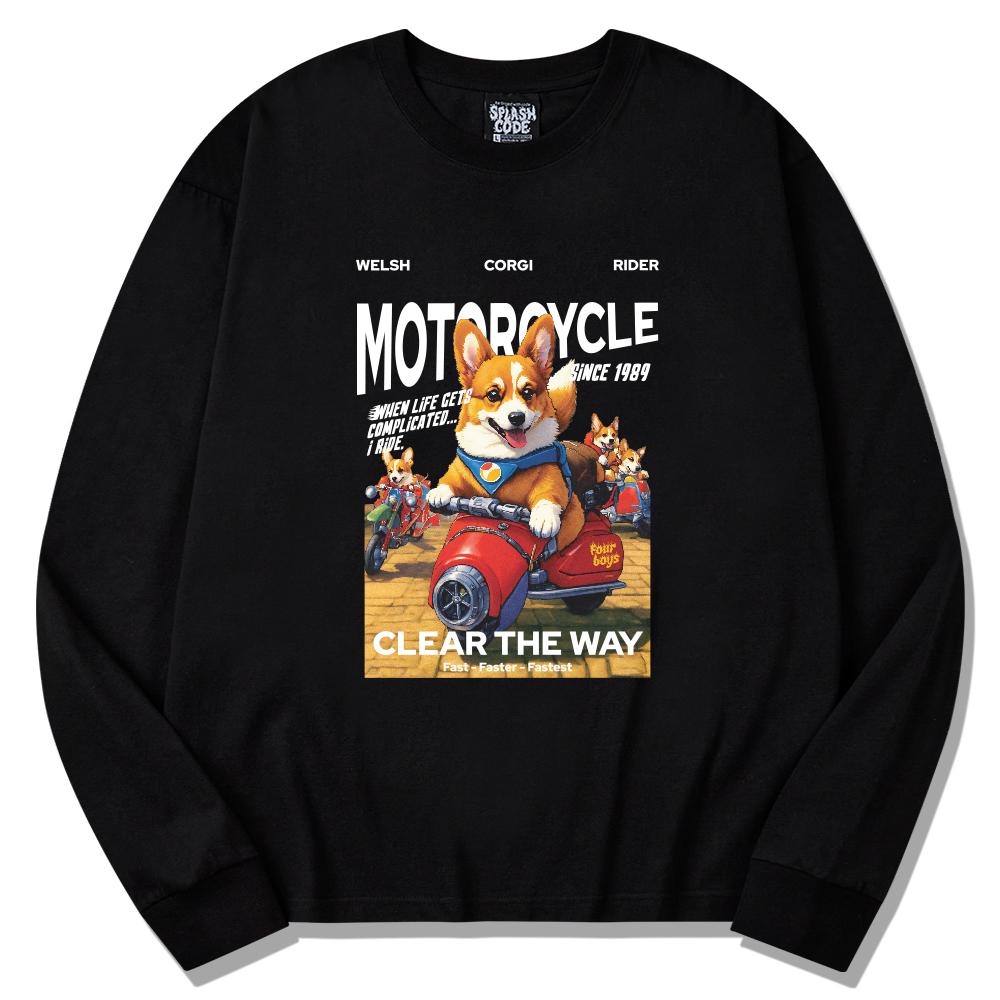 Seupeullaesikodeu Long Sleeve Black - Corgi Rider