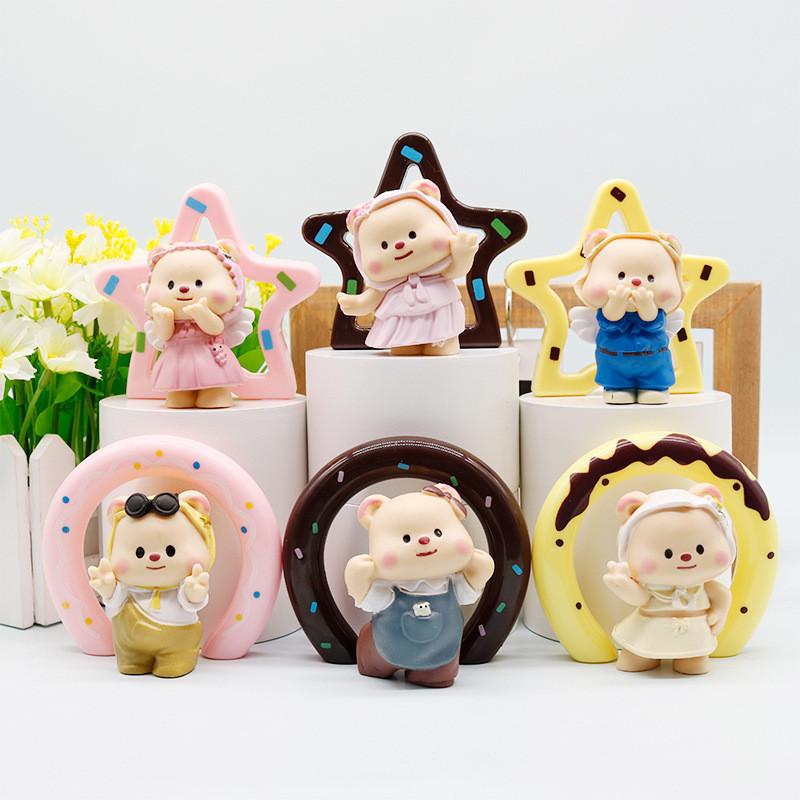 Star Butter Bear Pvc Handheld Toys Model Set For Car And Home Decoration Office