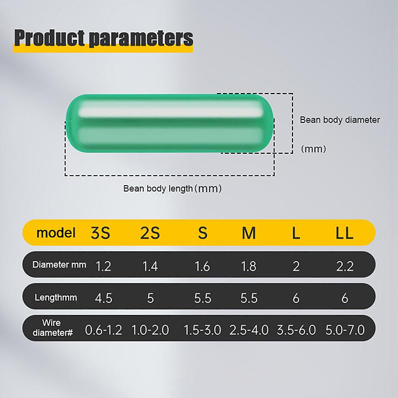 100Pcs S/Ss/Sss/M/L/Ll Anti-Wrapped Beans Float Fishing Bobber Silicone Stopper Space Bean Connector Fishing Line Tackle