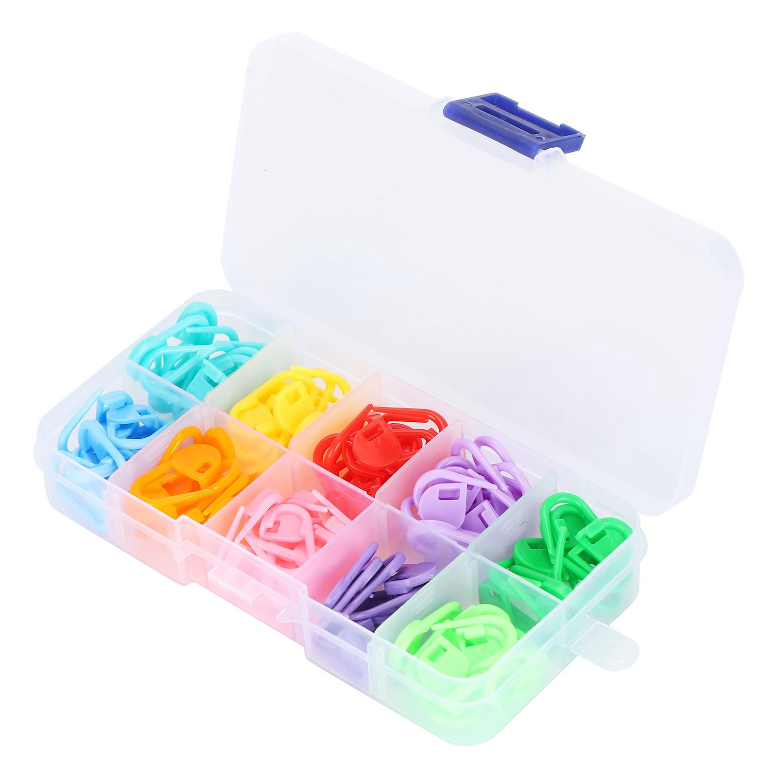 

100 шт. маркеры для спиц для вязания крючком с футляром для хранения 10 цветов