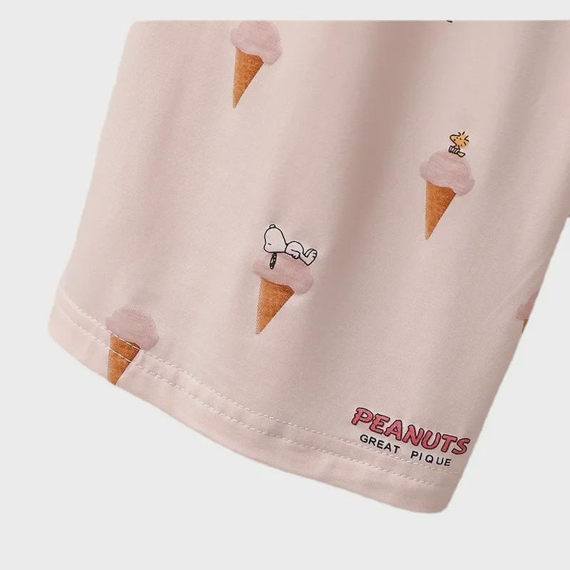 GP Ice Cream Cartoon Pajama Set: Modal Short-Sleeved Top & Trousers for Home