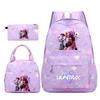 3Pcs/set Cartoon KPOP Printed Backpack with Handbag Pencil Case 750Ml Water Bottler for Teenager Boy Girl Large Capacity Bookbag Schoolbag Mochila