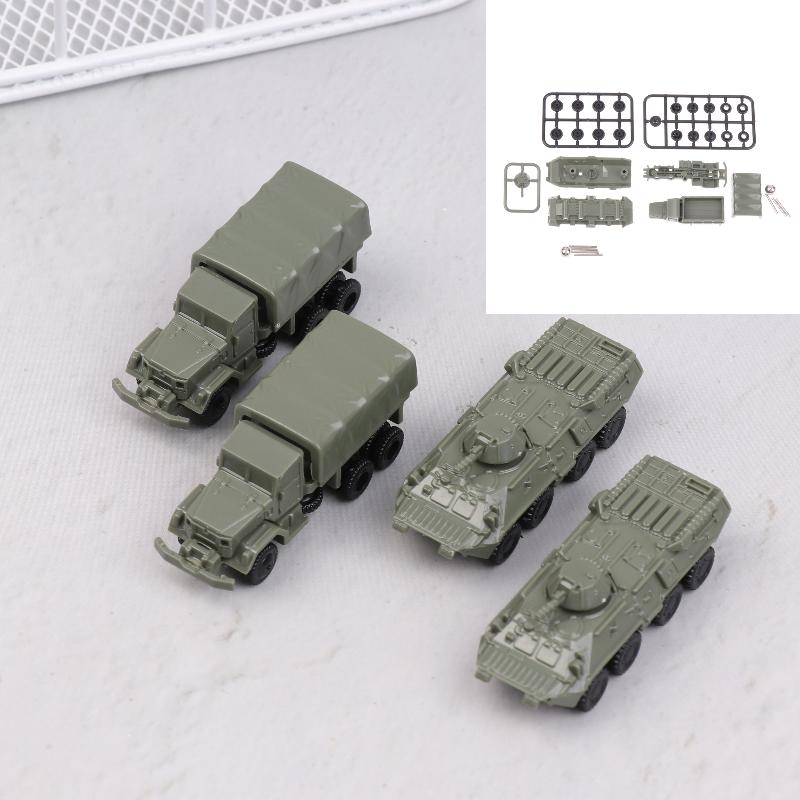 1/4Pcs Sand Table Model 4D Assembly 1/144 Btr80 Armored Car American M35 Truck Children Puzzle Toy
