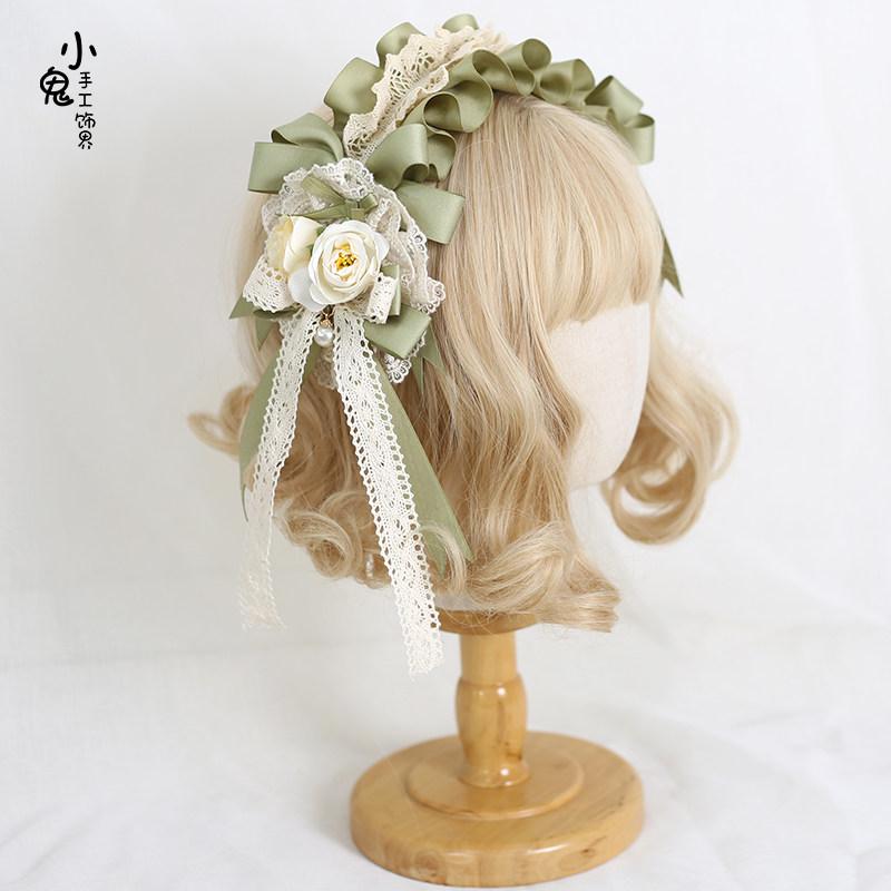 Original Mori Pastoral Lolita Hair Accessories Hanfu Top Hat Lolita Gentle Cla Headband Hairpin