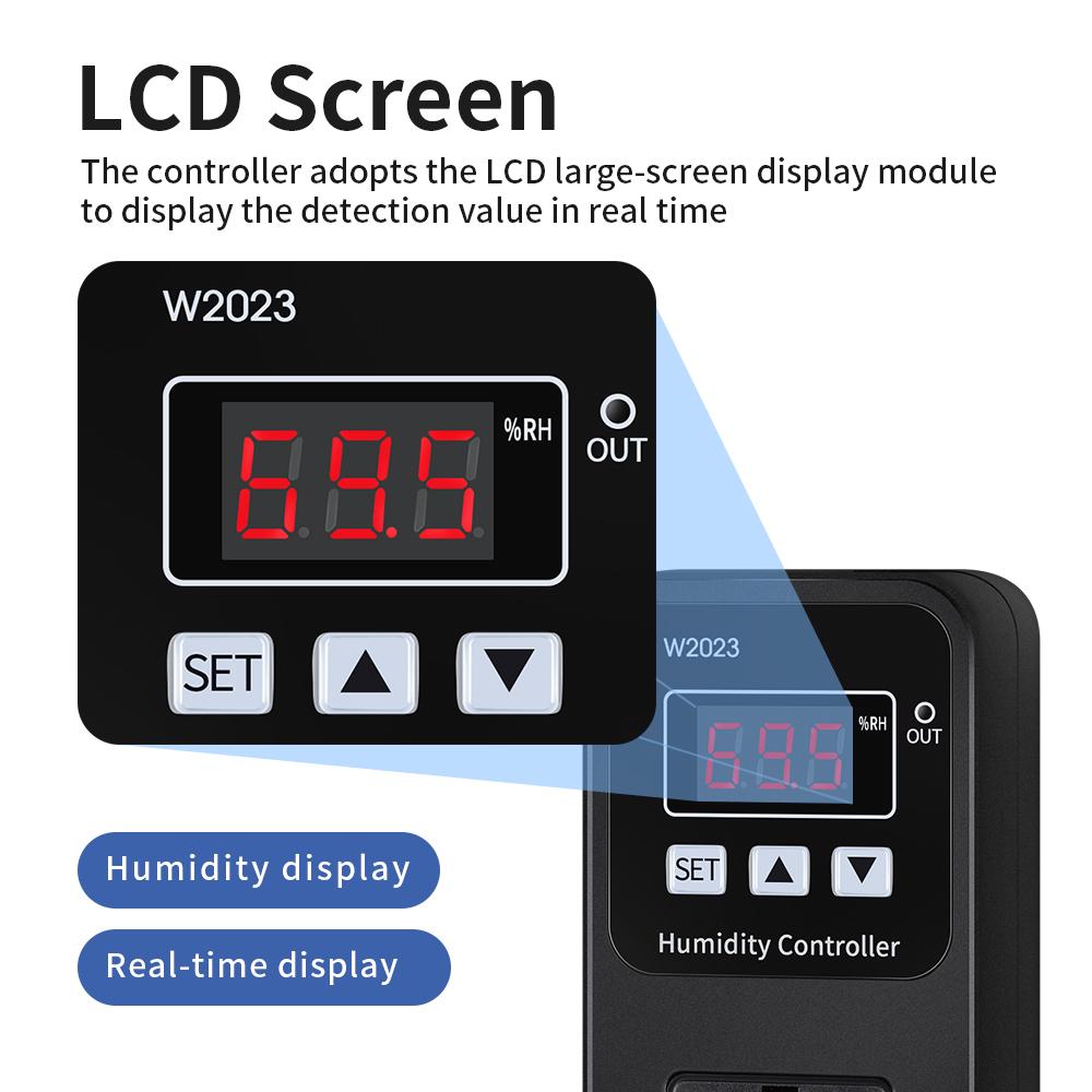 Smart Humidity Controller AC110-220V Digital Controller Switch W2023 Humidifier Control Socket Hygrometer Thermostat EU US Plug