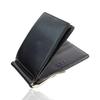 GRAV Mens Two-Fold Money Clip Genuine Leather Slim Lightweight Coin Pocket Compact (Wallet Integrated Type Black)
