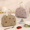 New Corduroy Lunch Bag Thermal Insulated Multi-functional Cooler Bag Cute Bear Bow Storage Handbag for Kids School