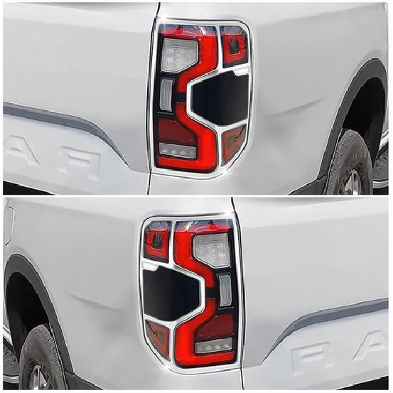 Fit For Ford Ranger -2025 ABS Chrome Look Rear Tail Light Lamp Cover Trim