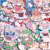 Pink Tulip & Rabbit Cake Pattern Stickers - 60 Sheets