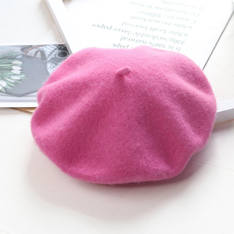 Women'S Wool Beret | Face Slimming Winter Warm | Solid Color Cashmere Blend | Vintage Painter Hat