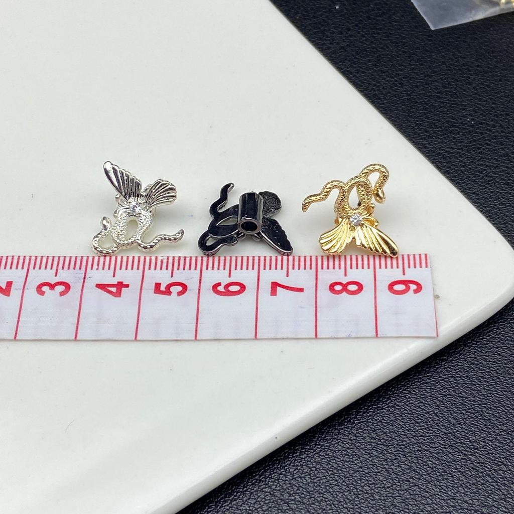 Gun Black 3D Snake Butterfly Spacer Beads for DIY Jewelry and Beaded Bracelets