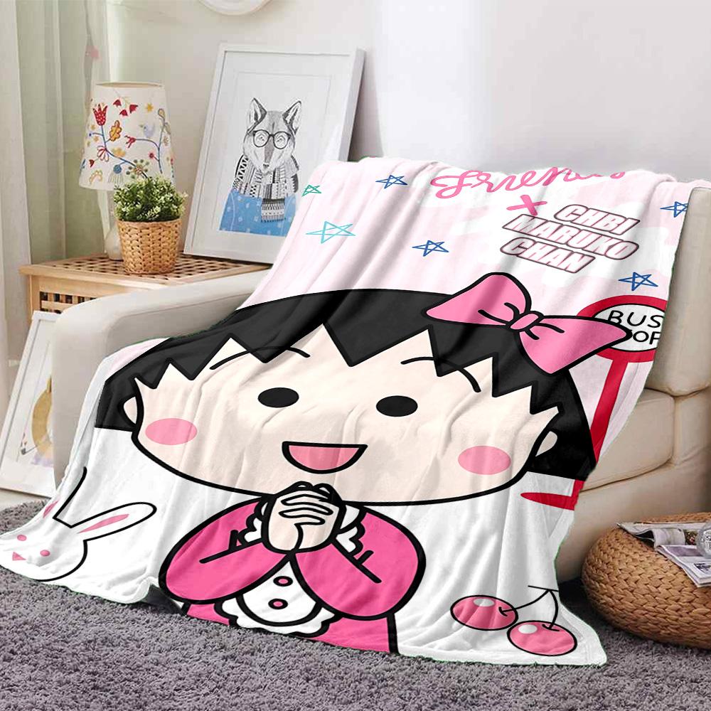 1pc Chibi Characters Collection Flannel Blanket,Ultra Soft Warm Plush Throw for Home Bedroom Bed Sofa Cover Camping Picnic Gift Y7245