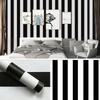 Modern Black White Stripes Self-Adhesive Wallpapers for Decor Livingroom Bedroom Furniture Cabinets Vinyl Sticker Contact Paper