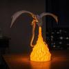 3D Printing Fire-Breathing Dragon Resin Model, Luminous Base, Desktop Ornament, Micro-Landscape Scene Decoration Handicraft