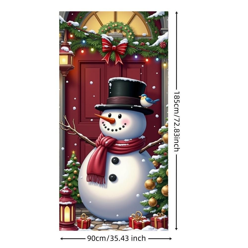 Christmas Door Lining Snowman Door Cover Christmas Outdoor Decorations For Home 2025 Ornaments Xmas Gifts 2026 New Year Decors