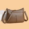 Popular Fashion Texture Mom Bag, Single-shoulder Crossbody Bag with Soft Leather and Multi-layered Underarm Design