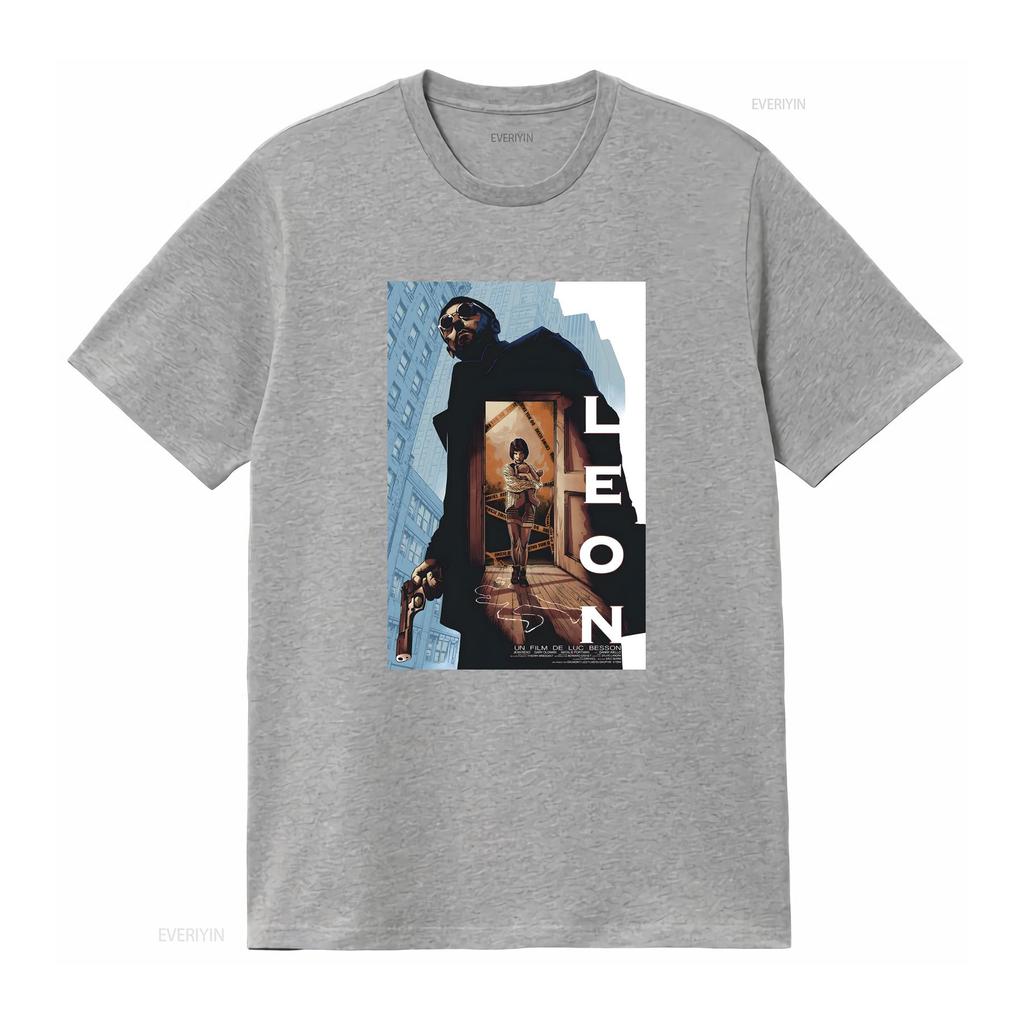 Leon The Professional Jean Reno Film T Shirt Baggy Boyfriend 2185 Vintage Washed Versatile Homme Casual Streetwear Fashion
