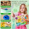 Magnetisches Farb- und Zahlenlabyrinth Montessori Holz Zuordnungs-Lernspiel Zähl-Puzzlebrett Kleinkind Feinmotorik Spielzeug