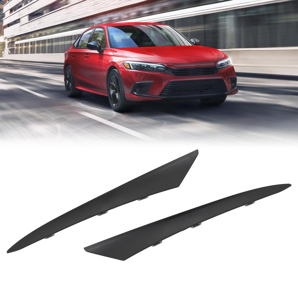 Pair of Front Headlight Eyebrow Trim Left Right Seamless Fit 71202 T31 H01 for Civic 4DR 2022 To 2023