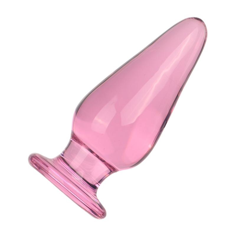 Plugi anale din sticlă Jucării sexuale roz pentru fete Masturbator anal Produse lesbiene pentru adulți Jucării anale 130/160g cu filet