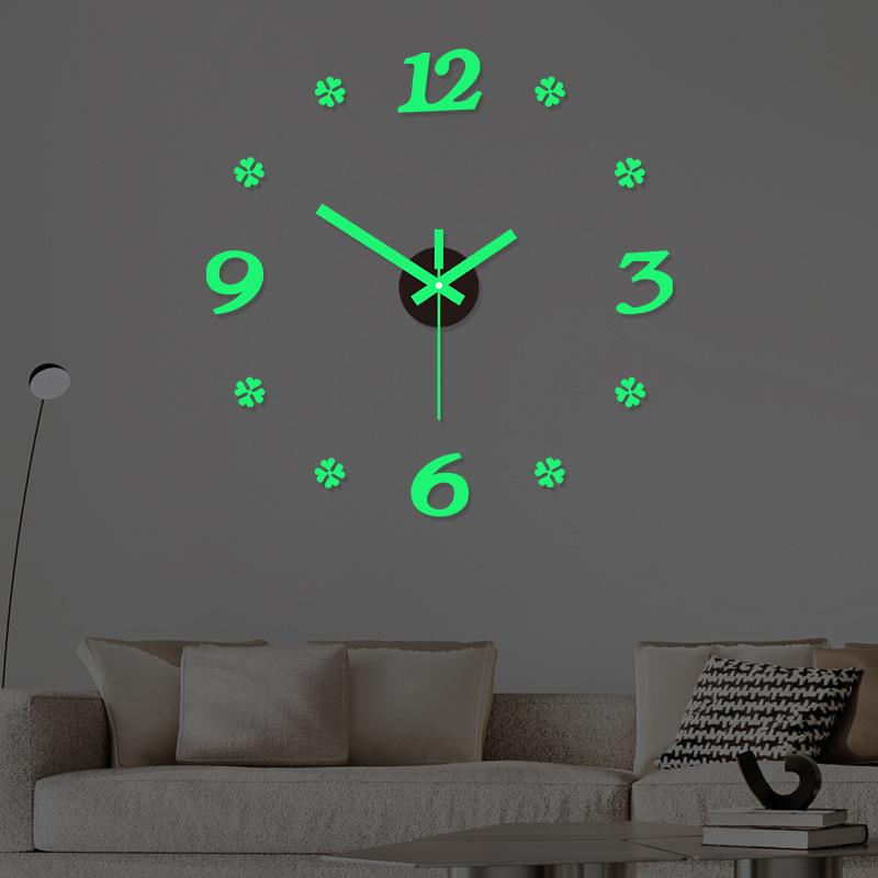 Creative Clock, Personalized Bedroom Wall Clock, Home, Non-drilling Decorative Wall Clock, Silent Acrylic Wall Clock, Luminous