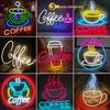 Creative Coffee Neon LED Lamp - Luminous Teacup Sign for Bar and Cafe Decor