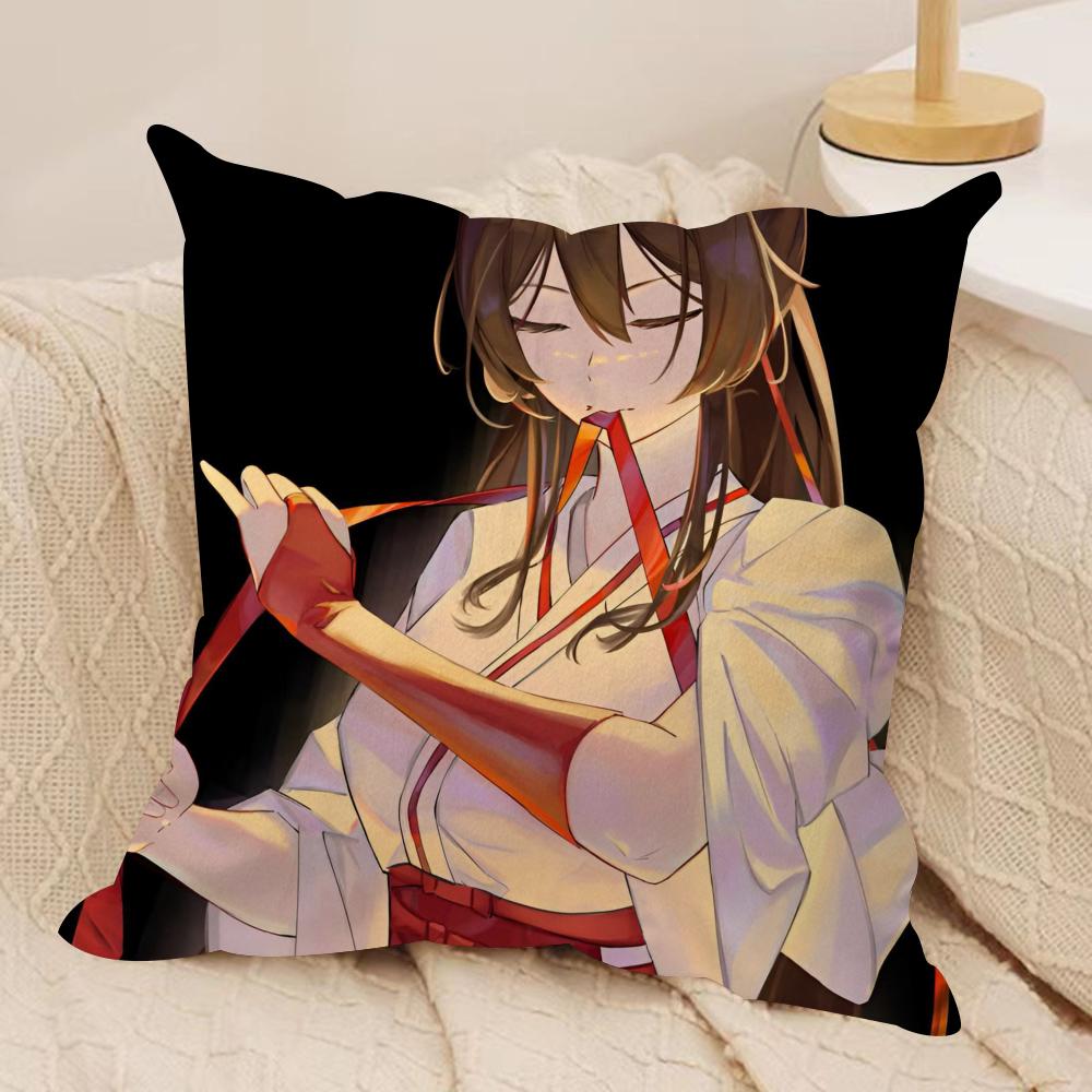 Hell's Paradise J-Jigokuraku Cushion Cover Soft Plush Fabric Double-Sided Printed Sofa Cushion Cover for All Seasons Home Decor