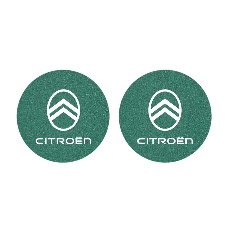2PCS Citroen Emblem Badge Car Anti Slip Mat Coaster Water Cup Slot For Citroen C8 DS3 C6 C3 Vts C4 Saxo C4L C5 C2 C1 Xsara C3-XR