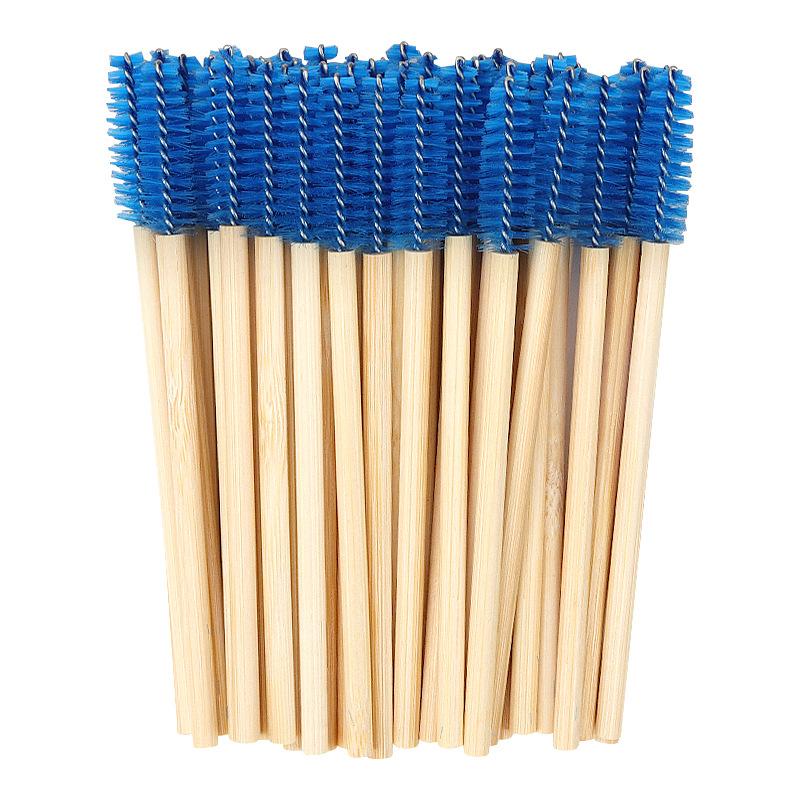 50pcs Bamboo Handle Eyelash Brush Makeup Brush Eyelash Extension Supplies Applicators Eye Lash Curling Comb Makeup Tools