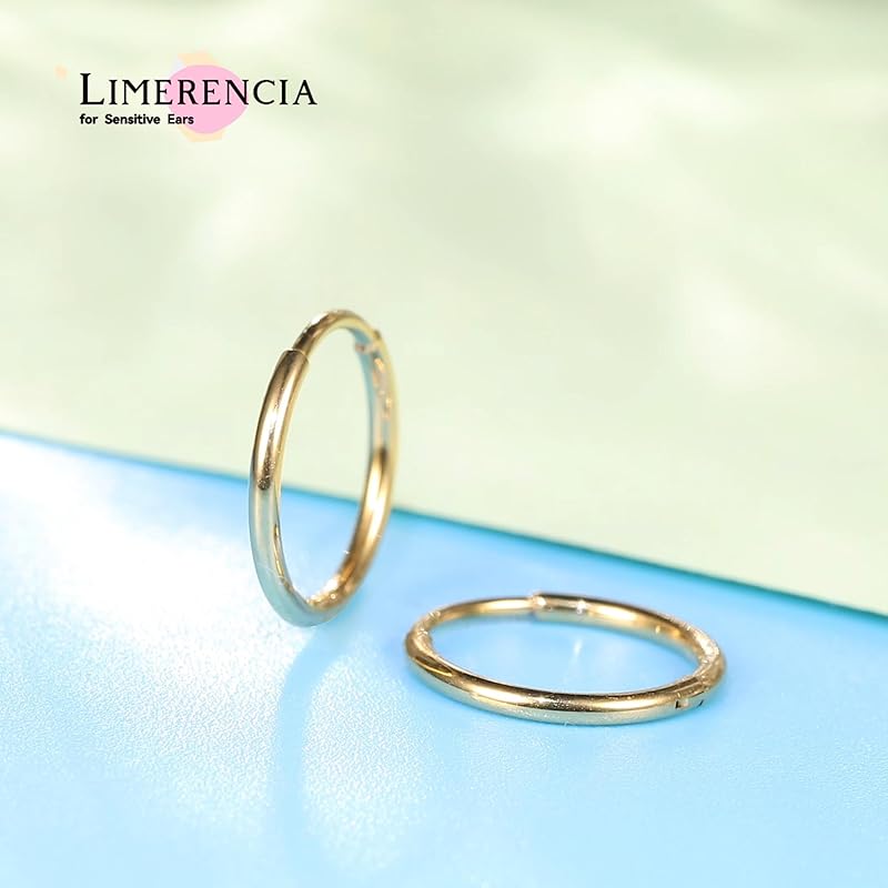 [limerencia] Medical Use Pure Titanium Piercing, Hypoallergenic Titanium Huggie Hoop Earrings Set G23 Piercing Cartilage Piercing Set for Women's