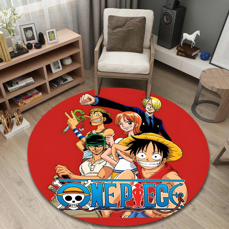 Circle Rug One Piece Straw Hat Crew Luffy Zoro Nami Anime Manga Game Room Decor