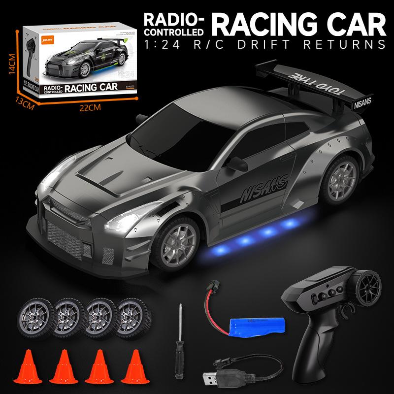 Generic 1:24 Rc Drift Remote Control Car 4Wd Racing Vehicle With Replaceable Tires Stepless Speed Control Plaything For Young Boys Girls