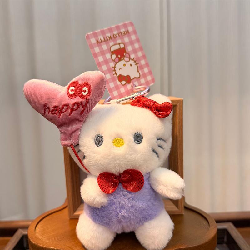 Cute 50Th Anniversary Love Heart Balloon Hello Kitty Doll Keychain Pendant Backpack Hangings Decoration Gifts