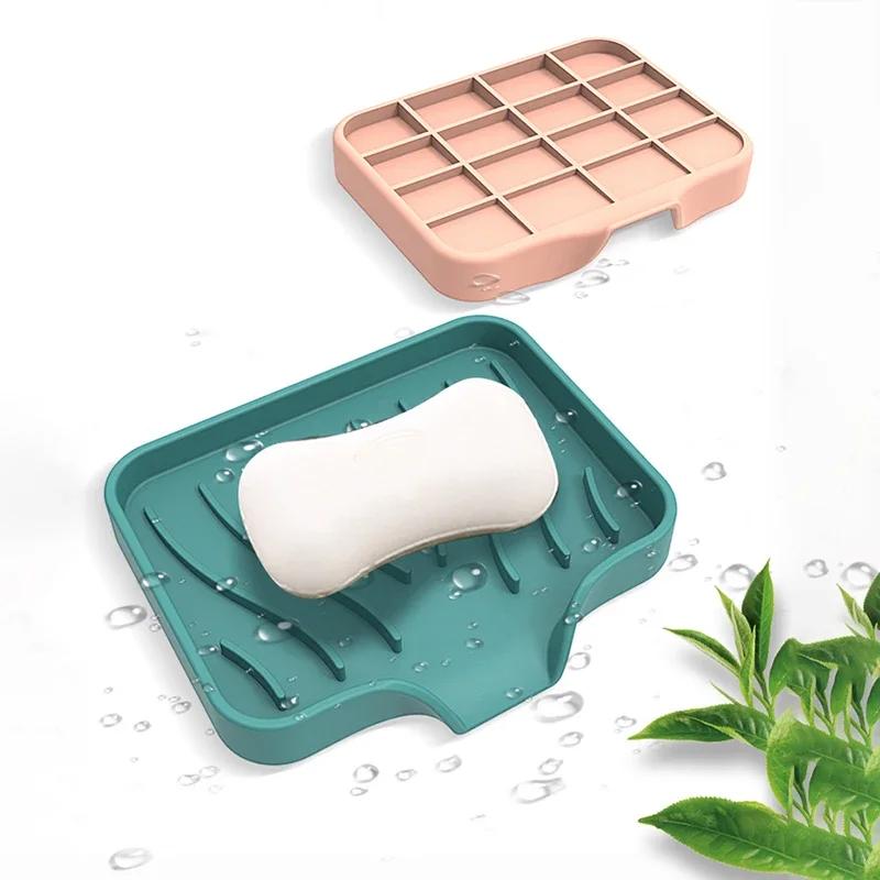 Săpunieră Premium pentru Baie Ușor de Curățat Antiderapantă Silicon Moale Suport Săpun Tăviță Săpun cu Autodrenare Păstrați Săpunul Uscat Tăviță de Depozitare