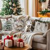 Watercolor Christmas Decor Pillowcase Printed Polyester 45x45cm Throw Pillowcover Decorative Sofa Cushion Pillowslip Home Decor