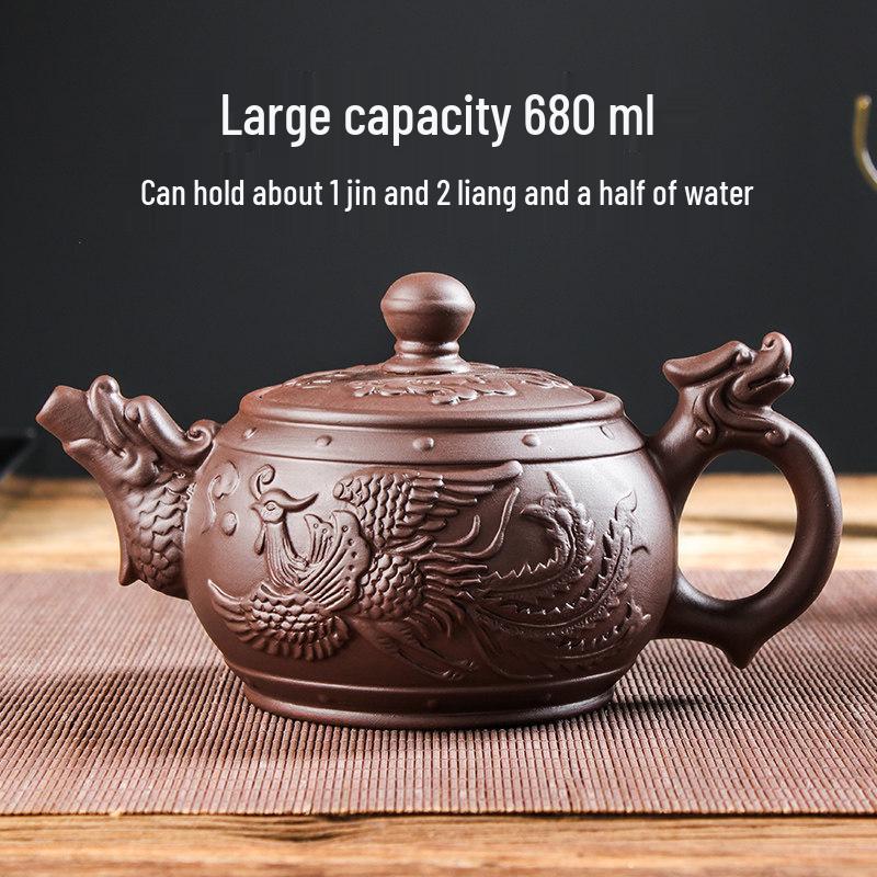 Large Yixing Zisha Handmade Ceramic Teapot for Kung Fu Tea