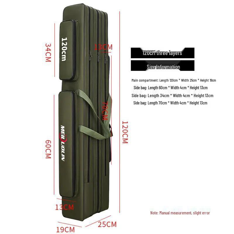 Large Wear-Resistant Fishing Bag, Two or Three Layers, 80-130 cm, Free Shipping