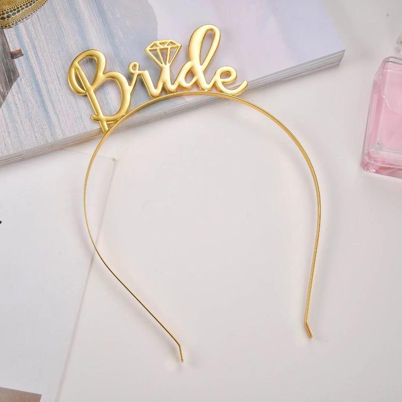Bridal Headwear Wedding Headband Female, Alphabet Rhinestones Party Headwear Crown Jewelry