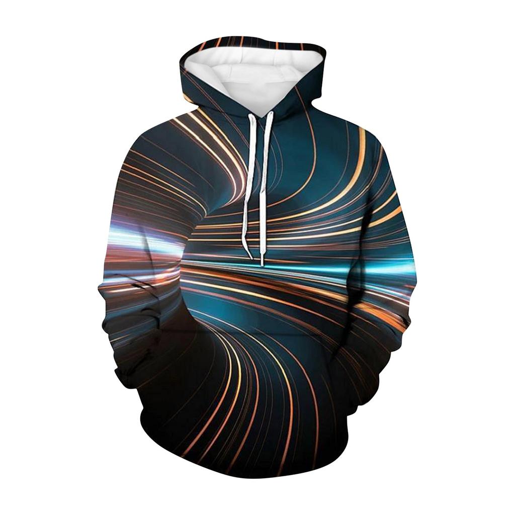 3D Sweater Vortex Print Long Sleeve Hoodie Men's Sportswear