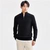 Giordano Men's Ribbed Combed Cotton Stand-up Collar Half-Zip Sweater