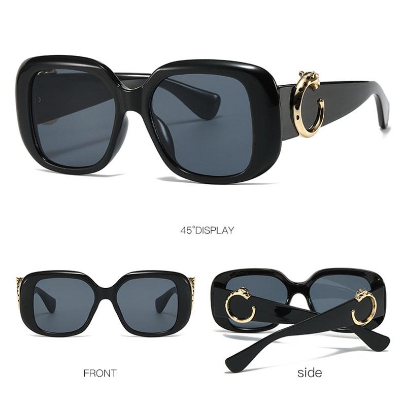 Big Frame Luxury Brand Designer Vintage Square Sunglasses Women For Men Sun Glasses Punk Classic Outdoor Gold Leopard Shades