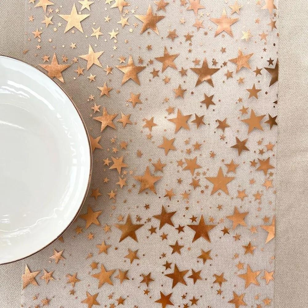 Thin Mesh Table Runner Glitter Bling Star Tablecloth Fashion Table Flag Cover  For Wedding Party