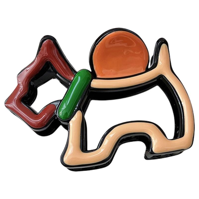 Cute Cartoon Dog Hair Claw Clip For Women Girls Ponytail Holder Accessories Colorful Animal Design Hair Clip Gift