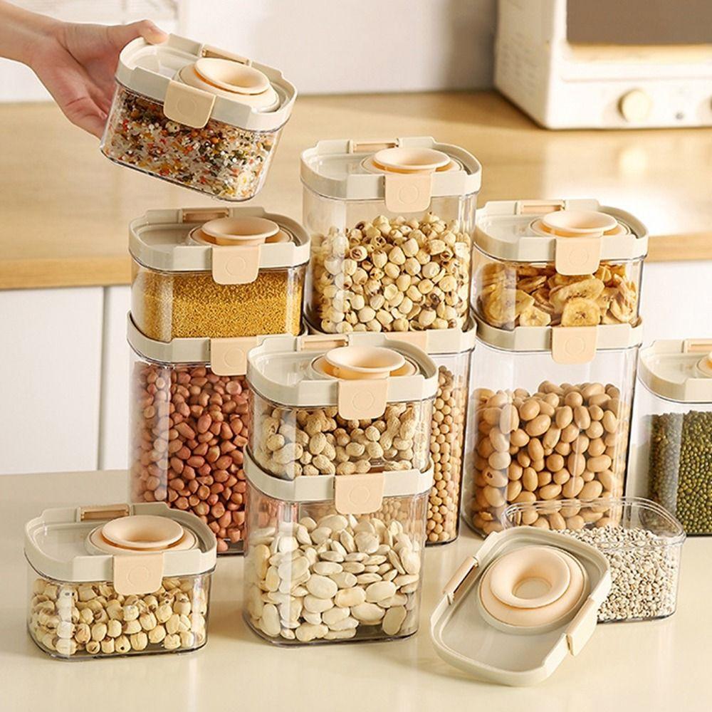 Sealed Grain Storage Box Transparent Cereal Dried Goods Jar Food Storage Box  Kitchen