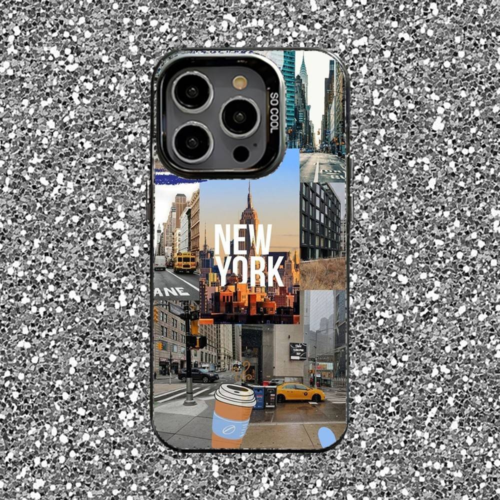 New York City NYC Phone Case For iPhone 16,15,14,13,12,11,Pro,XS,Max,Plus,Mini,SE Black Candy Matte Shockproof Cover