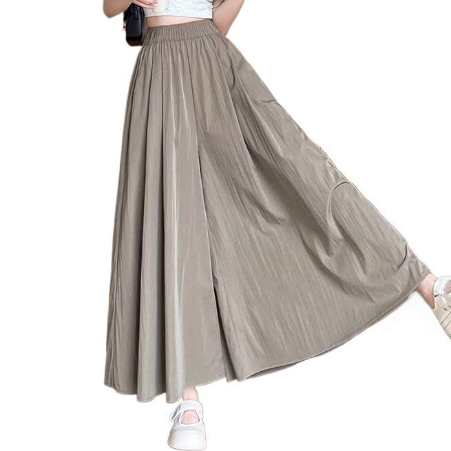 Black Yamamoto High Waist Culottes with Pockets - Women's Plus Size Loose Slimming Wide Leg Skirt Pants