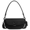Emmy 23 Logo Lock Closure Leather Saddle Bag Women Handbags Black CR667-MWBK