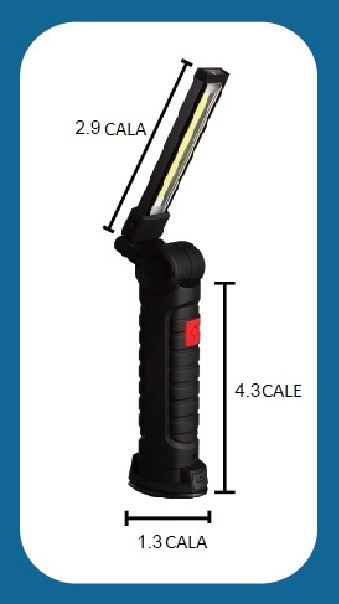 Rechargeable Led Cob Workshop Lamp, 900 Lm, With Flashlight, Small