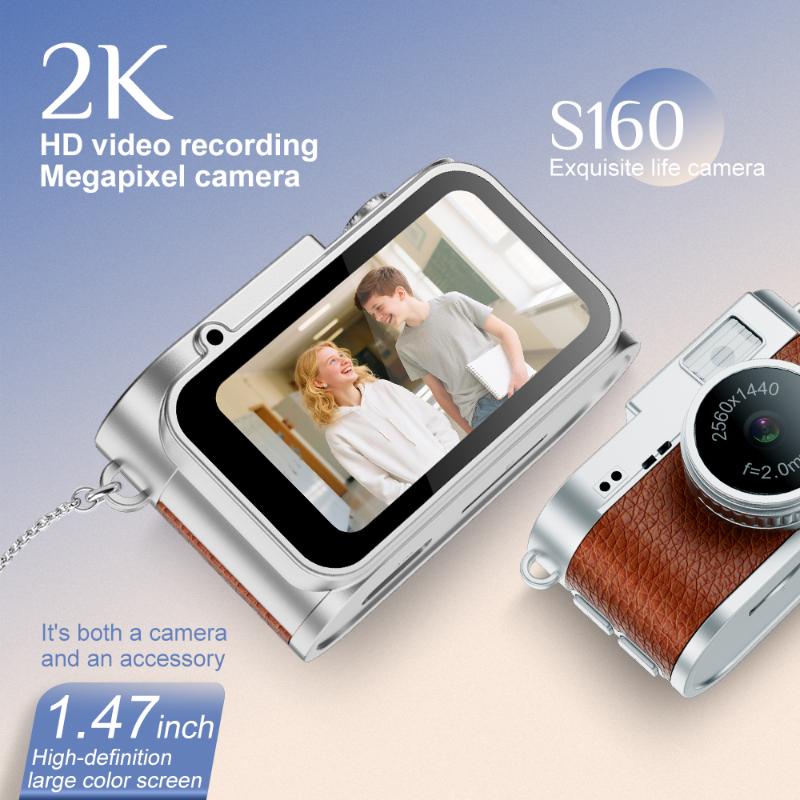 S160 Mini Digital Camera 2K HD Video Recording 1.47 Inch HD Screen Portable Small Cam for Holiday Family Party Shooting