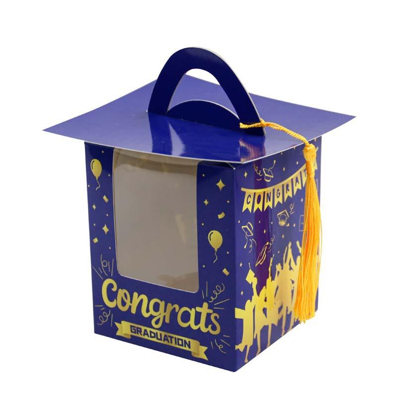 

Graduation Season Muffin Box Inner Holder 1 Piece Graduation Party Gift Return Gift Box Multi-Color Window Carton